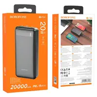 АКБ внешний power bank BOROFONE BJ19A 20000mAh PD20W+QC3.0 чорний