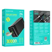 АКБ внешний power bank BOROFONE BJ19B Incredible PD20W+QC3.0 30000mAh чорна