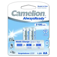 Акумулятор CAMELION Ni-MH АА HR06 2100 mAh (Always Ready) 2bl), мініатюра зображення № 1