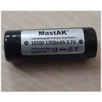 Акумулятор Літієвий MastAK 18500 1700mAh 3.7V з платою захисту