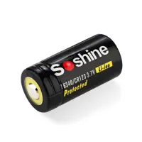 Акумулятор Літієвий Soshine 16340P (CR123)  700mAh 3,7V з платою захисту), мініатюра зображення № 1