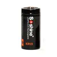 Акумулятор Літієвий Soshine Li-Fe 16340 (RCR123P) 3V 600mAh з платаю захисту та напругою 3В), мініатюра зображення № 1