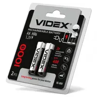 Акумулятор VIDEX Ni-MH AA HR06 1000mAh 2bl), мініатюра зображення № 1