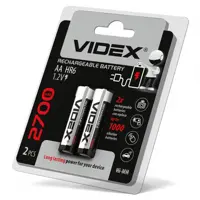 Акумулятор VIDEX Ni-MH AA HR06 2700mAh 2bl), мініатюра зображення № 1