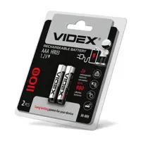 Акумулятор VIDEX Ni-MH AAA HR03 1100mAh 2bl), мініатюра зображення № 1