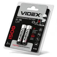 Акумулятор VIDEX Ni-Mh AA HR06 1500 mAh 2bl), мініатюра зображення № 1