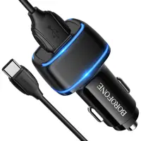 Авто зарядне BOROFONE BZ14A Mercury PD20W QC3.0 USB-A USB-C 3A black