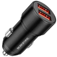Автомобільне зарядне BOROFONE BZ19B Wisdom 2USB 3А QC3.0 36W чорний), мініатюра зображення № 2