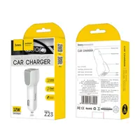 Автомобільне зарядне Hoco Z23 2,1А 2USB + кабель microUSB, white