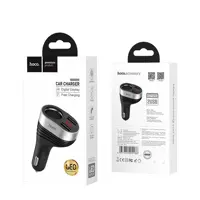 Автомобільне зарядне Hoco Z29 Regal Car Lighter, Car Charger, 2USB 3.1A, Car-Socket, LCD, Black), мініатюра зображення № 1