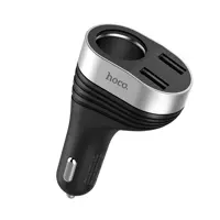 Автомобільне зарядне Hoco Z29 Regal Car Lighter, Car Charger, 2USB 3.1A, Car-Socket, LCD, Black), мініатюра зображення № 1