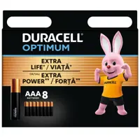 Батарейка DURACELL LR03 MN2400 KPD 08*10 Optimum 1x8 шт.), мініатюра зображення № 1