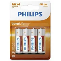 Батарейка PHILIPS LongLife Zinc Carbon R06-L4B (4 bl ) 48уп.), мініатюра зображення № 1