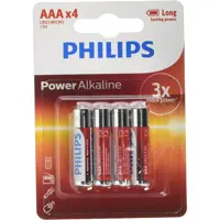 Батарейка PHILIPS Power Alkaline LR03-P4F блістер 1x4 шт 48уп), мініатюра зображення № 1