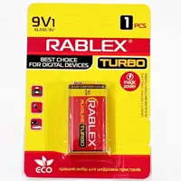 Батарейка Rablex 6LR61/1bl Turbo 12 уп), мініатюра зображення № 1