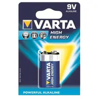 Батарейка VARTA 4922 (6LR61)/1bl High Energy), мініатюра зображення № 1