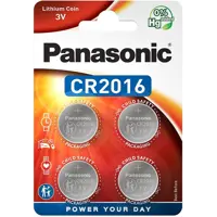 Батарейка літієва PANASONIC CR2016 Lithium, 3V, 1x4 шт), мініатюра зображення № 1