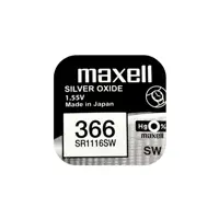 Батарейка в годинник MAXELL SR1116SW (366) 1x10 (NEW EUROPE)), мініатюра зображення № 1