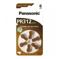 Батарейка в слуховий апарат PANASONIC Zinc Air PR 312 / (6 bl)), мініатюра зображення № 1