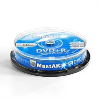 Диск MastAK DVD+R 4,7Gb 16x cake 10 pcs), мініатюра зображення № 1