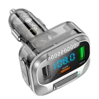 FM-модулятор HOCO E75 Bravery PD30W+QC3.0 car BT FM transmitter Чорний), мініатюра зображення № 1