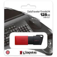 Флешка KINGSTON DataTraveler Exodia M 128 GB USB 3.2 Black/Red), мініатюра зображення № 1