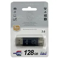 Флешка T&G 009 128GB USB+Type-C 2,0 Star чорний), мініатюра зображення № 1