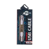 Кабель ATCOM USB AM - USB BM 0.8 м білий 14370), мініатюра зображення № 1