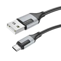 Кабель BOROFONE BX101 USB AM - Micro data 2,4A 1m чорний), мініатюра зображення № 1