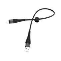 Кабель BOROFONE BX32 USB - Lightning (iPhone) 2.4A 0,25m nylon aluminum black), мініатюра зображення № 1