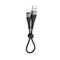 Кабель BOROFONE BX32 USB - Lightning (iPhone) 2.4A 0,25m nylon aluminum black), мініатюра зображення № 1