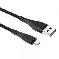 Кабель BOROFONE BX37 Wieldy USB AM - Micro 2.4A 1m чорний), мініатюра зображення № 1