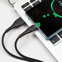 Кабель BOROFONE BX37 Wieldy USB AM - Micro 2.4A 1m чорний), мініатюра зображення № 1