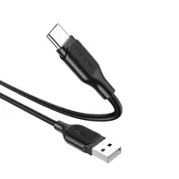 Кабель BOROFONE BX42 USB - Type-C 3A 1m silicone black), мініатюра зображення № 1