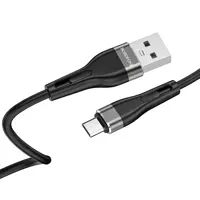 Кабель BOROFONE BX46 USB - Micro 2.4A 1m silicone black), мініатюра зображення № 1