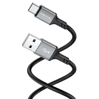 Кабель BOROFONE BX83 USB - Type-C 3A 1m silicone black), мініатюра зображення № 1