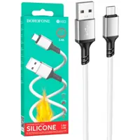 Кабель BOROFONE BX83 USB AM - Micro 2.4A 1m білий), мініатюра зображення № 1