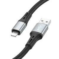 Кабель BOROFONE BX88 USB AM - lightning silicone 2.4A 1m чорний), мініатюра зображення № 1