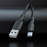 Кабель BOROFONE BX99 USB - Type-C 3A 1m silicone black), мініатюра зображення № 1