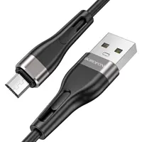 Кабель BOROFONE BX46 USB - Micro 2.4A 1m silicone black), мініатюра зображення № 1