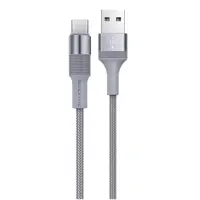 Кабель BOROFONE USB AM>Type-C BX21 Outstanding 3A 1m metal gray