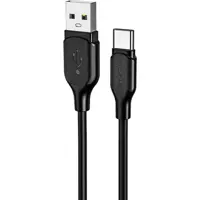 Кабель BOROFONE BX42 USB - Type-C 3A 1m silicone black), мініатюра зображення № 1