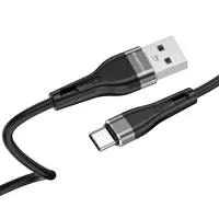 Кабель BOROFONE BX46 USB - Type-C 3A 1m silicone black), мініатюра зображення № 1