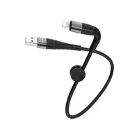 Кабель BOROFONE BX32 USB - Lightning (iPhone) 2.4A 0,25m nylon aluminum black), мініатюра зображення № 1