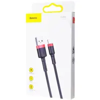 Кабель Baseus CALKLF-B19 USB AM - lightning 2.4A 1m Black-red), мініатюра зображення № 1