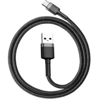 Кабель Baseus USB AM - Type-C Cafule CATKLF-CG1 2A 2m Black-grey), мініатюра зображення № 1