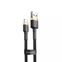 Кабель Baseus USB AM - lightning Cafule CALKLF-BV1 2,4A 1m.Black-gold), мініатюра зображення № 1