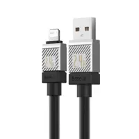 Кабель Baseus USB AM - lightning CoolPlay CAKW000401 2,4A 1m Black), мініатюра зображення № 1