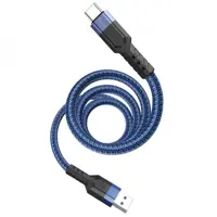 Кабель HOCO U110 USB - Type C 2,4A 1.2м Blue), мініатюра зображення № 1