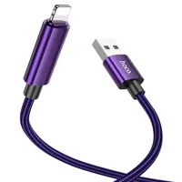 Кабель HOCO U125 USB - lightning 2,4A 1.2m Purple), мініатюра зображення № 1